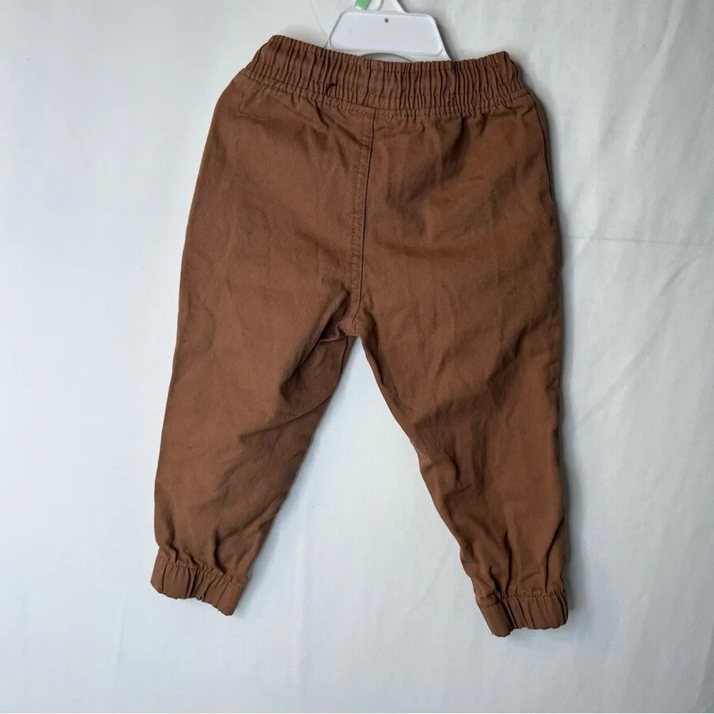 American Hawk Brown Kids Jogger Pants Boys Toddler Size 2T Adjustable Waistband